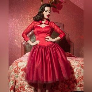Pinup Girl Clothing Laura Byrnes Bernadette Dress NWT Drop Waist